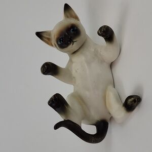 Vintage Lefton #1875 Siamese Playful Cat Kitten Figurine ~ Original Label
